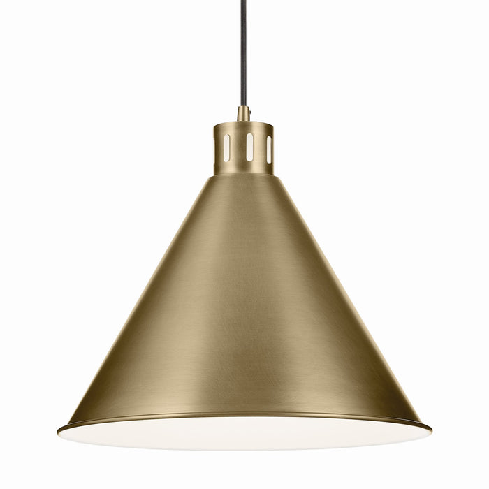 Kichler 52177NBR One Light Pendant, Natural Brass