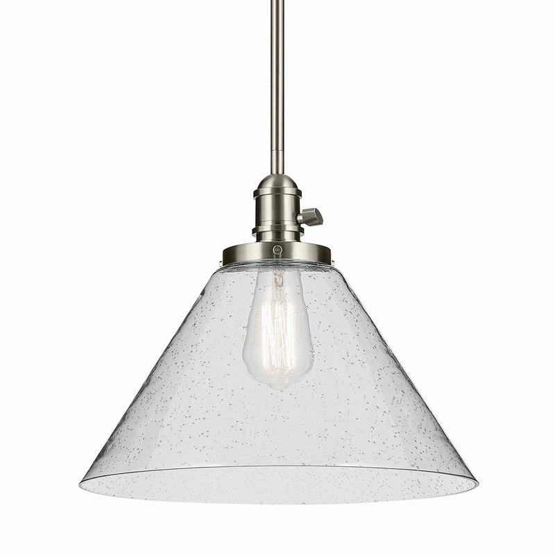 Kichler 43905NI One Light Pendant, Brushed Nickel