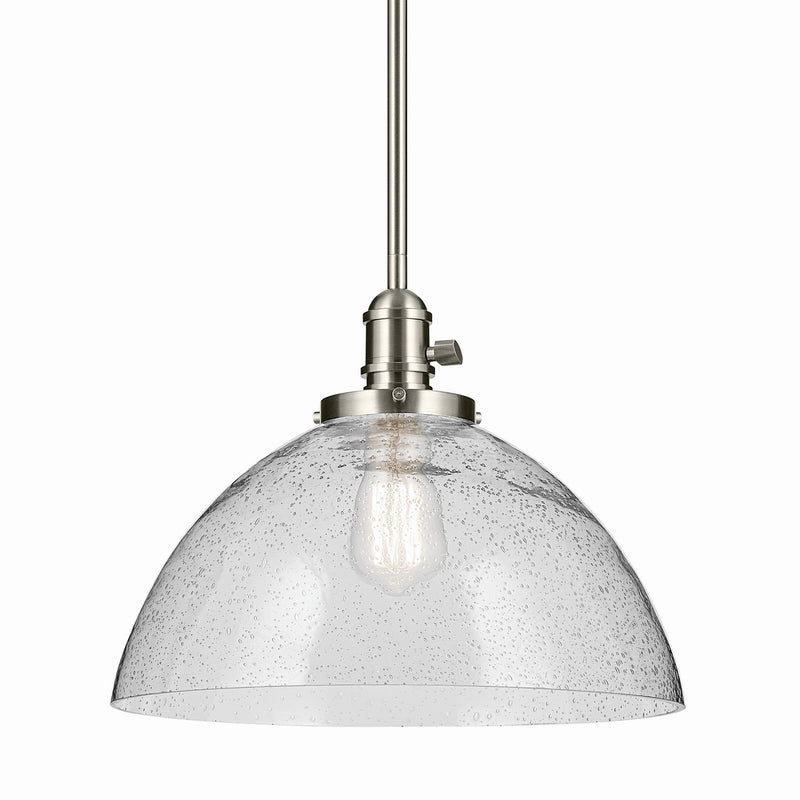 Kichler 43912NI One Light Pendant, Brushed Nickel