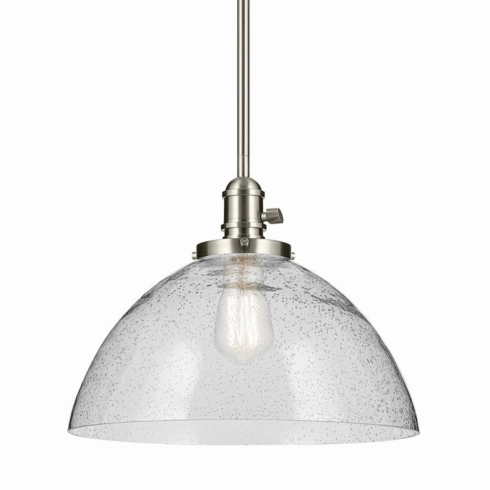 Kichler 43912NI One Light Pendant, Brushed Nickel