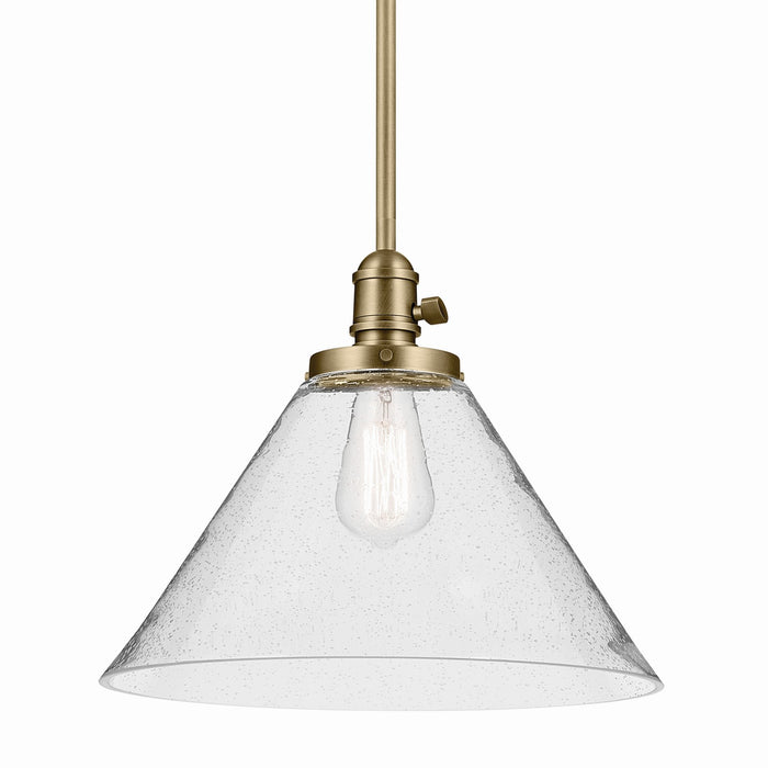 Kichler 43905NBR One Light Pendant, Natural Brass
