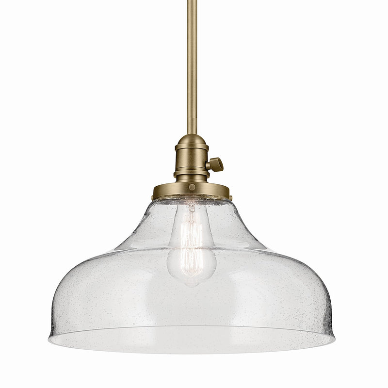 Kichler 43906NBR One Light Pendant, Natural Brass