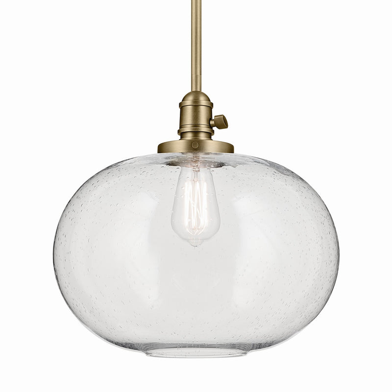 Kichler 43911NBR One Light Pendant, Natural Brass