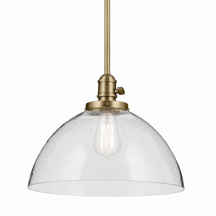 Kichler 43912NBR One Light Pendant, Natural Brass