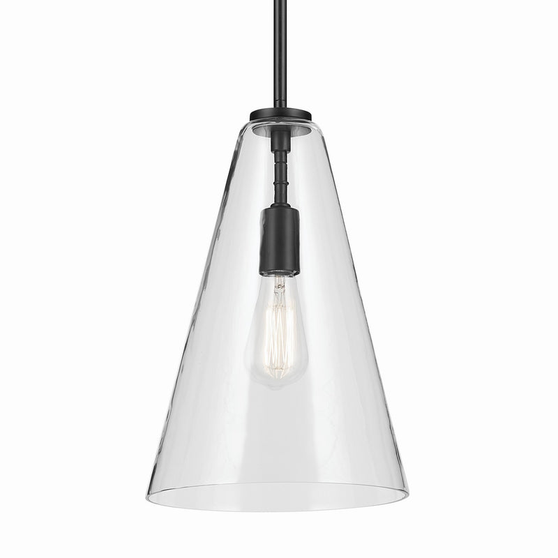 Kichler 42199BK One Light Pendant, Black