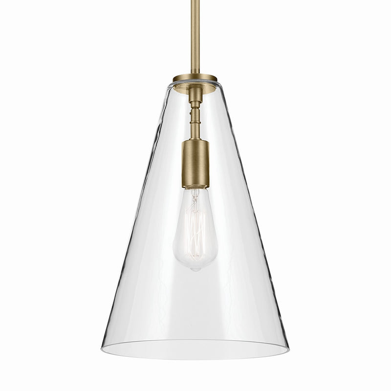 Kichler 42199NBR One Light Pendant, Natural Brass