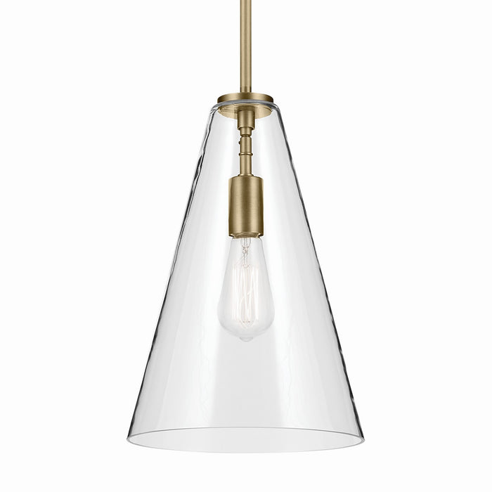 Kichler 42199NBR One Light Pendant, Natural Brass
