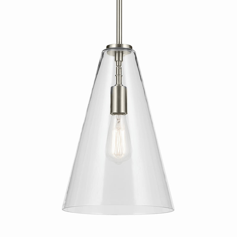 Kichler 42199NI One Light Pendant, Brushed Nickel