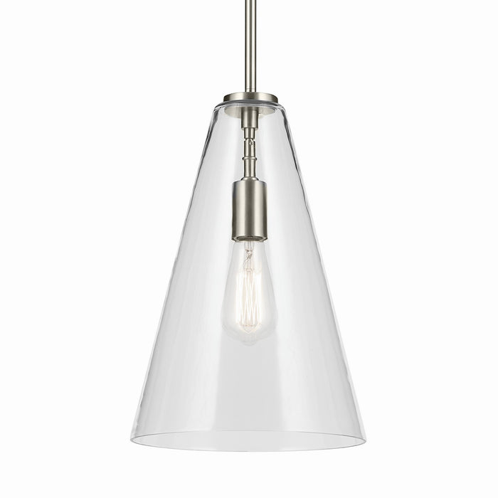 Kichler 42199NI One Light Pendant, Brushed Nickel