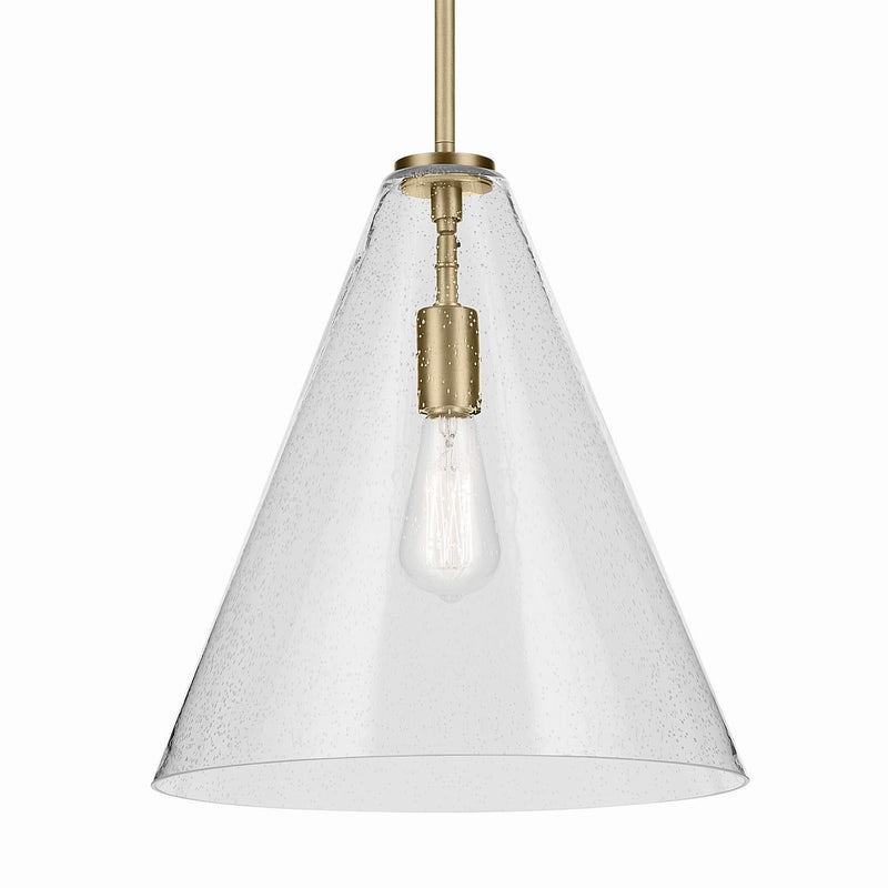 Kichler 42200NBRCS One Light Pendant, Natural Brass