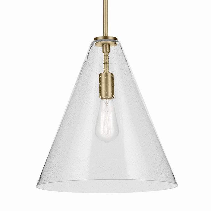 Kichler 42200NBRCS One Light Pendant, Natural Brass