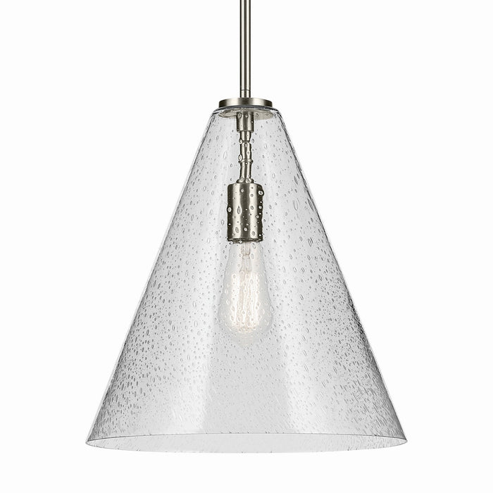 Kichler 42200NICS One Light Pendant, Brushed Nickel