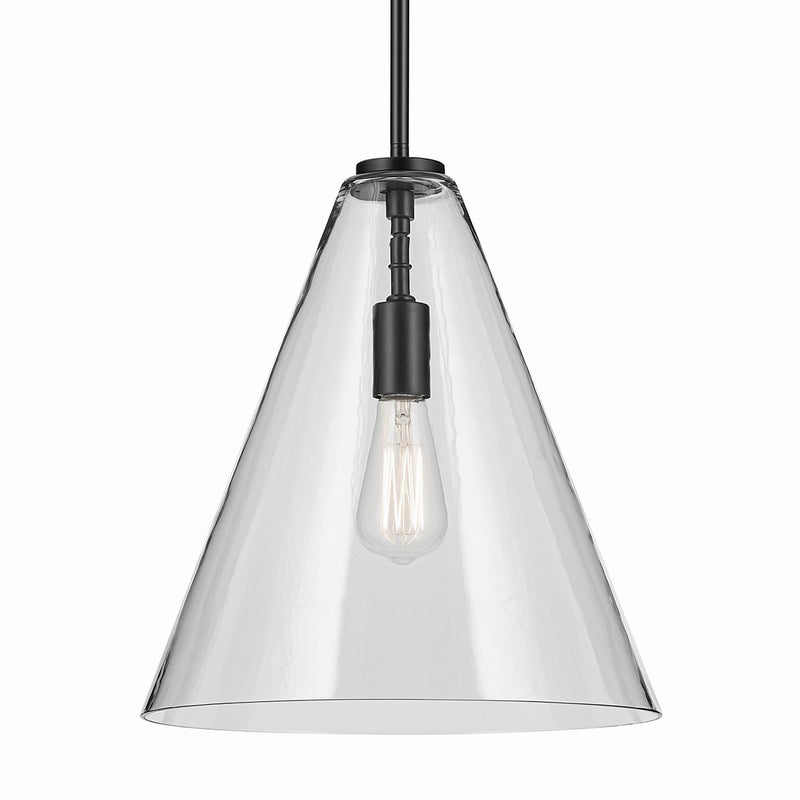 Kichler 42200BK One Light Pendant, Black