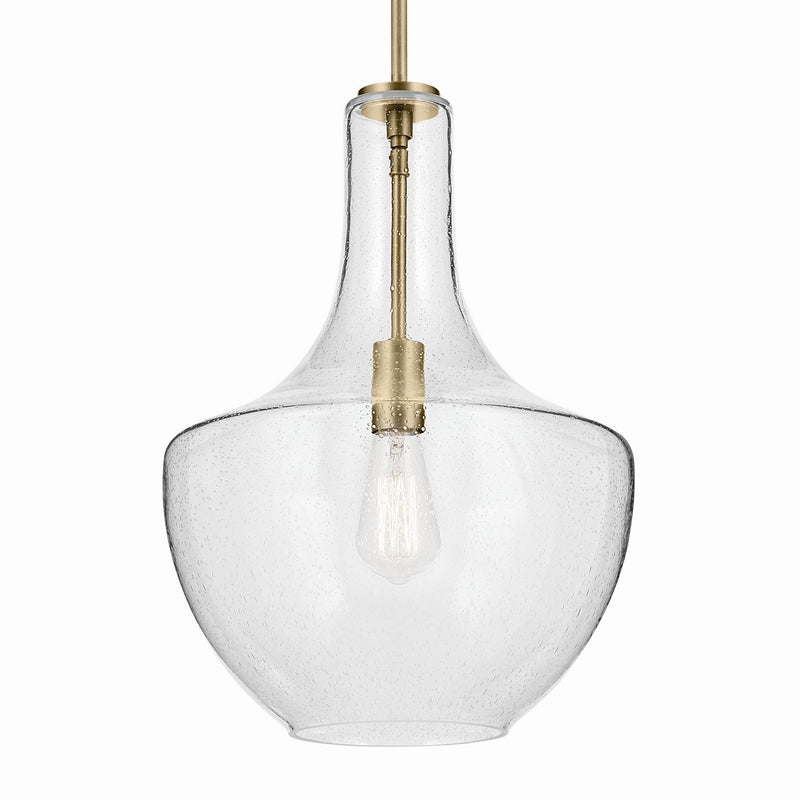 Kichler 42046NBRCS One Light Pendant, Natural Brass