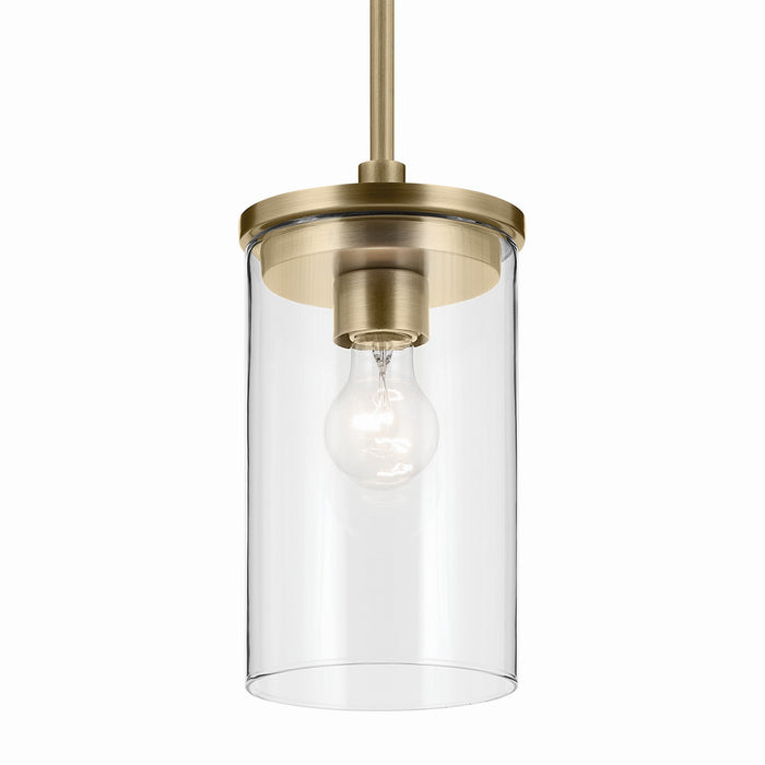 Kichler 43996NBR One Light Mini Pendant, Natural Brass