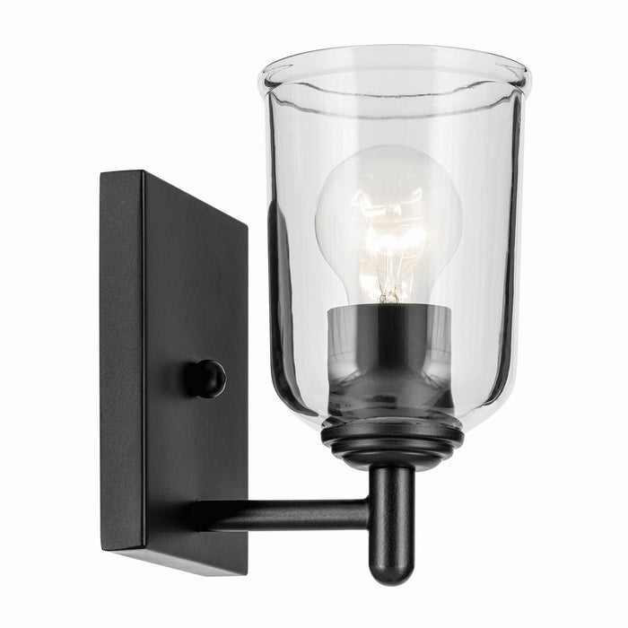 Kichler 45572BKCLR One Light Wall Sconce, Black