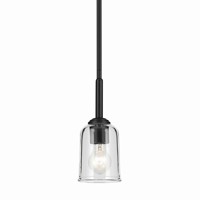 Kichler 43674BKCLR One Light Mini Pendant, Black