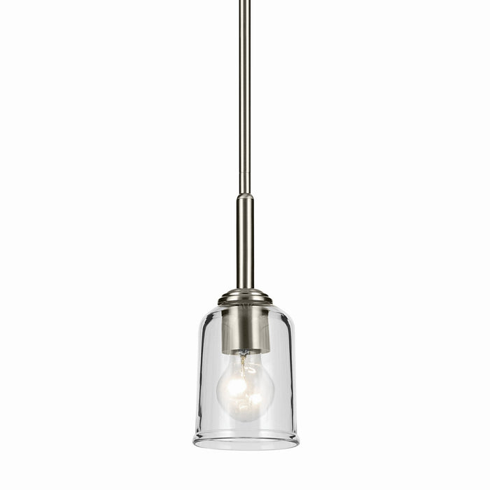 Kichler 43674NICLR One Light Mini Pendant, Brushed Nickel