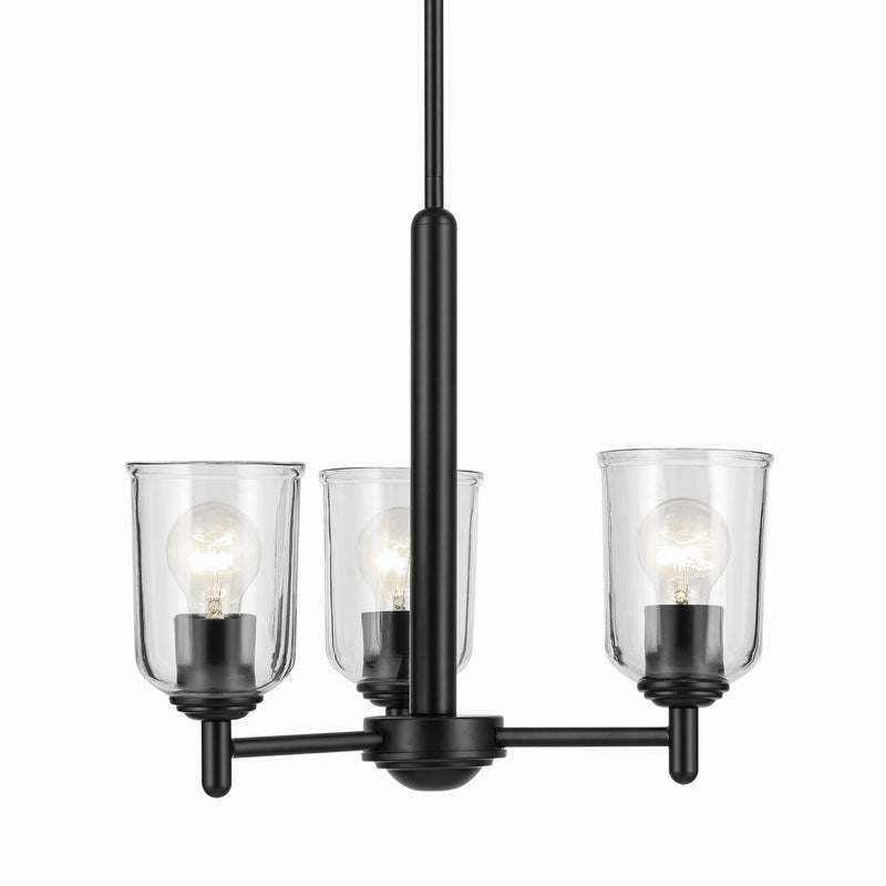 Kichler 43670BKCLR Three Light Mini Chandelier, Black