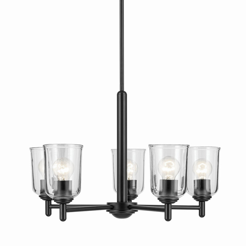 Kichler 43671BKCLR Five Light Chandelier, Black