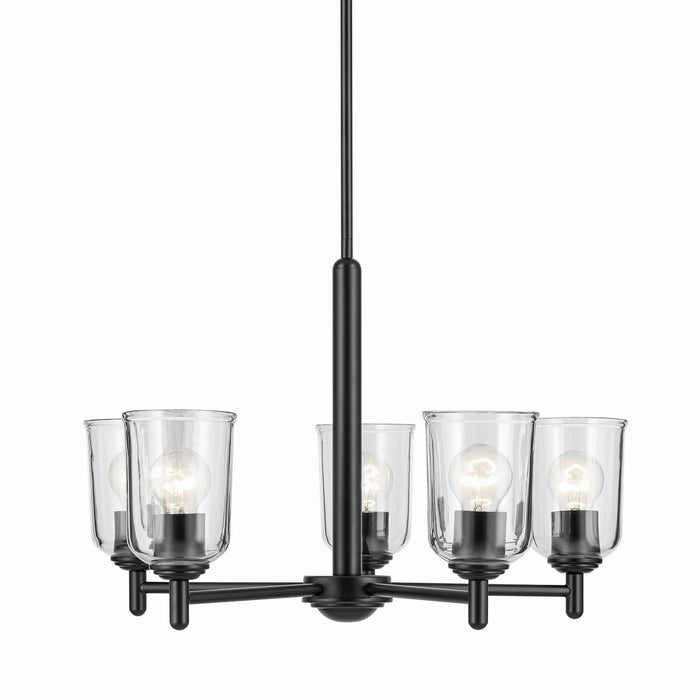 Kichler 43671BKCLR Five Light Chandelier, Black