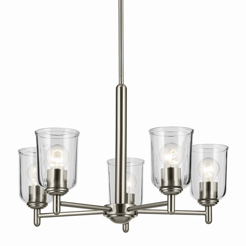 Kichler 43671NICLR Five Light Chandelier, Brushed Nickel