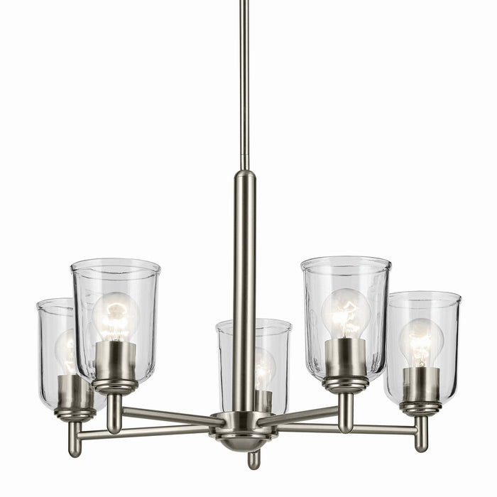Kichler 43671NICLR Five Light Chandelier, Brushed Nickel