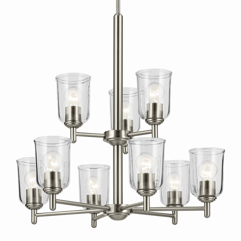 Kichler 43672NICLR Nine Light Chandelier, Brushed Nickel