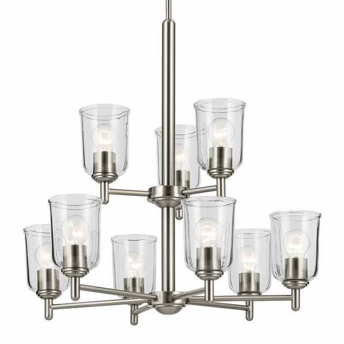 Kichler 43672NICLR Nine Light Chandelier, Brushed Nickel