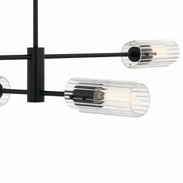 Kichler 52681BK Four Light Linear Chandelier, Black