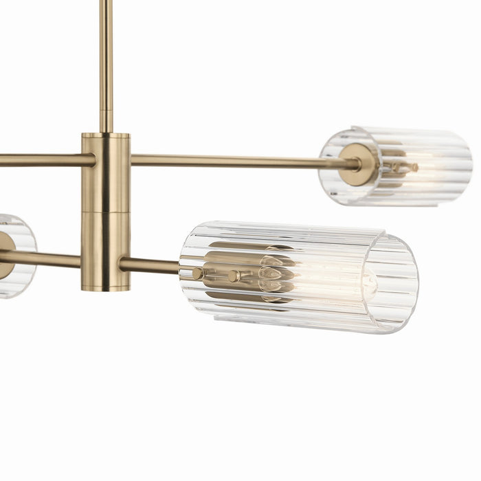 Kichler 52681CPZ Four Light Linear Chandelier, Champagne Bronze