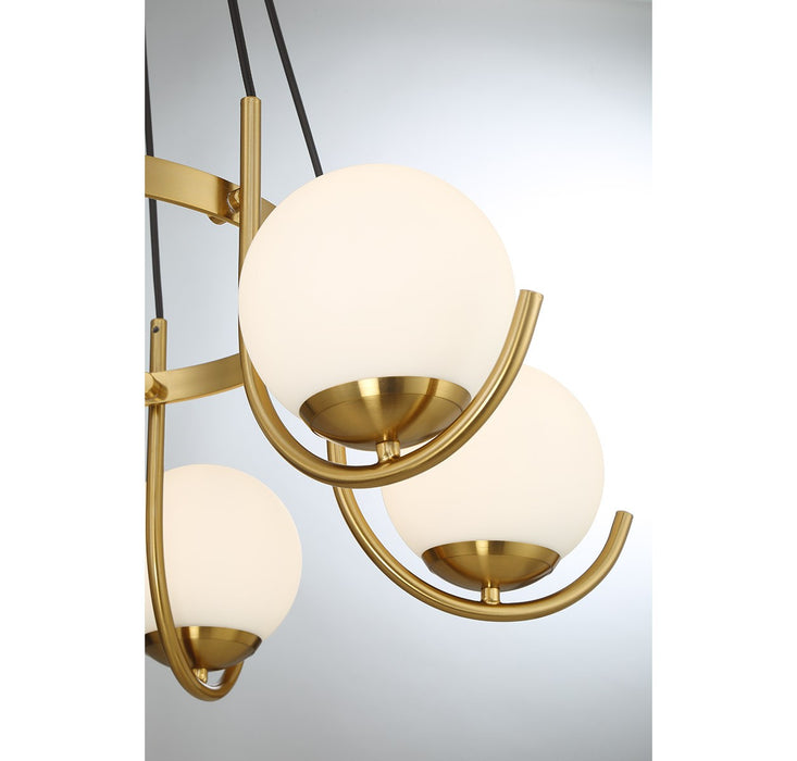 Lighting One E V6-L1-1345-6-322 Six Light Chandelier, Warm Brass