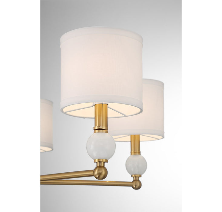 Lighting One E V6-L1-9722-5-322 Five Light Chandelier, Warm Brass