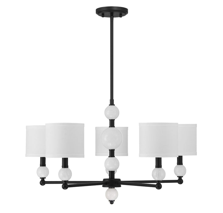Lighting One E V6-L1-9722-5-89 Five Light Chandelier, Matte Black