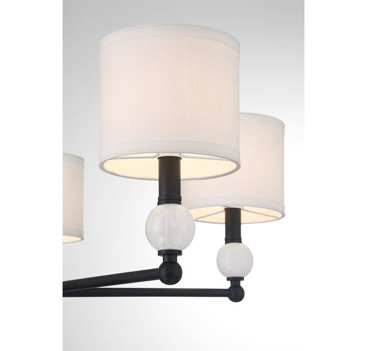 Lighting One E V6-L1-9722-5-89 Five Light Chandelier, Matte Black