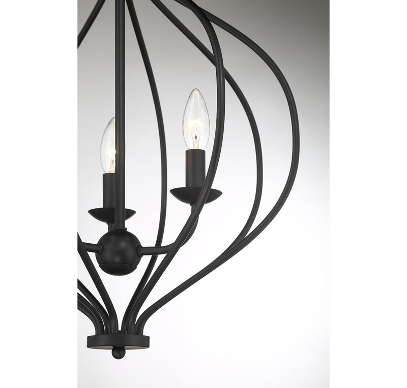 Lighting One E V6-L7-1297-3-89 Three Light Pendant, Matte Black