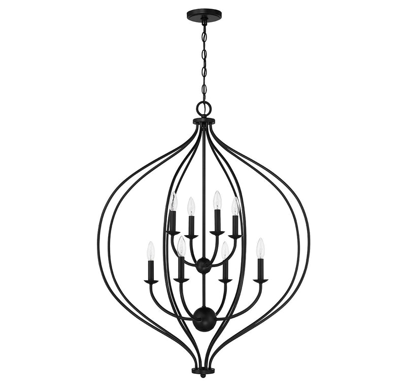 Lighting One E V6-L7-1299-8-89 Eight Light Pendant, Matte Black