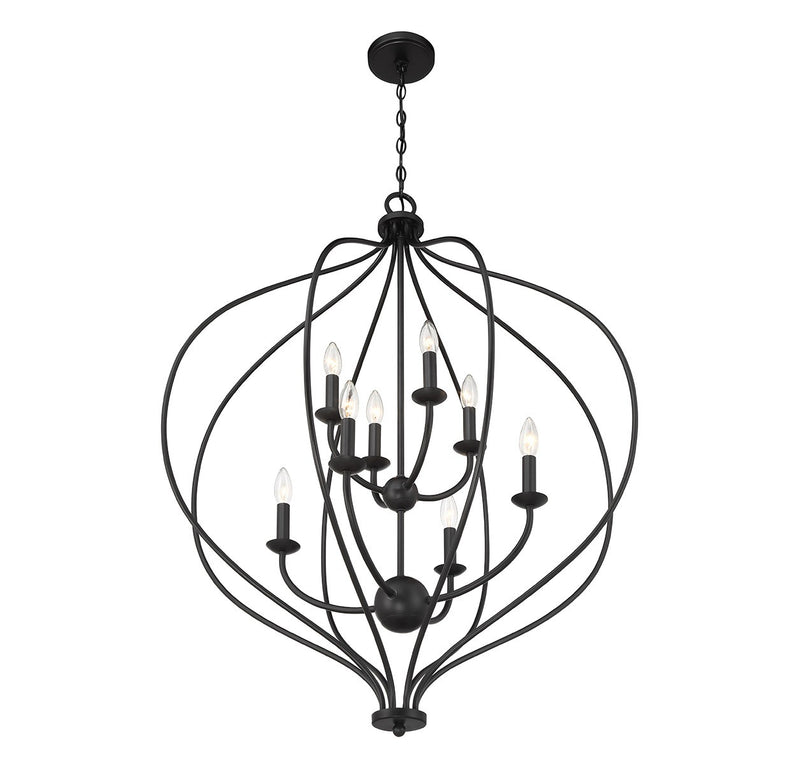 Lighting One E V6-L7-1299-8-89 Eight Light Pendant, Matte Black