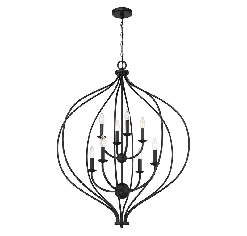 Lighting One E V6-L7-1299-8-89 Eight Light Pendant, Matte Black