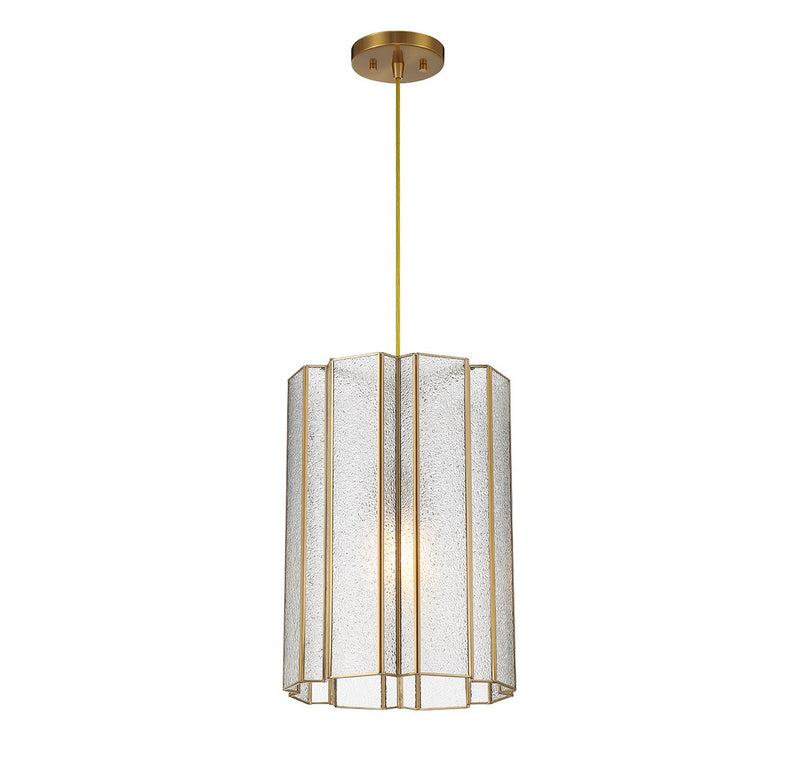 Lighting One E V6-L7-4026-1-322 One Light Pendant, Warm Brass