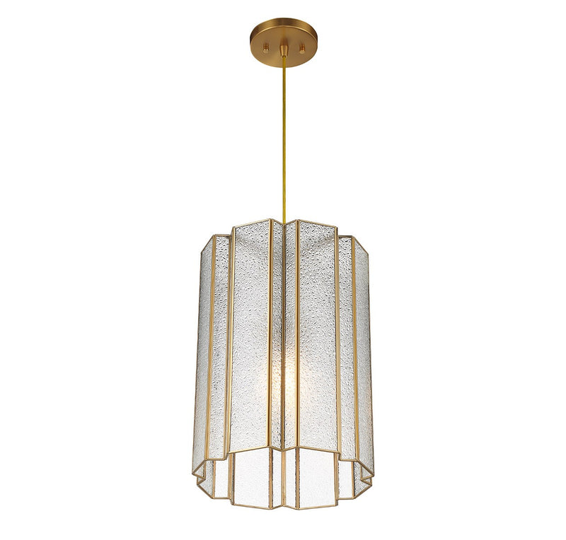 Lighting One E V6-L7-4026-1-322 One Light Pendant, Warm Brass