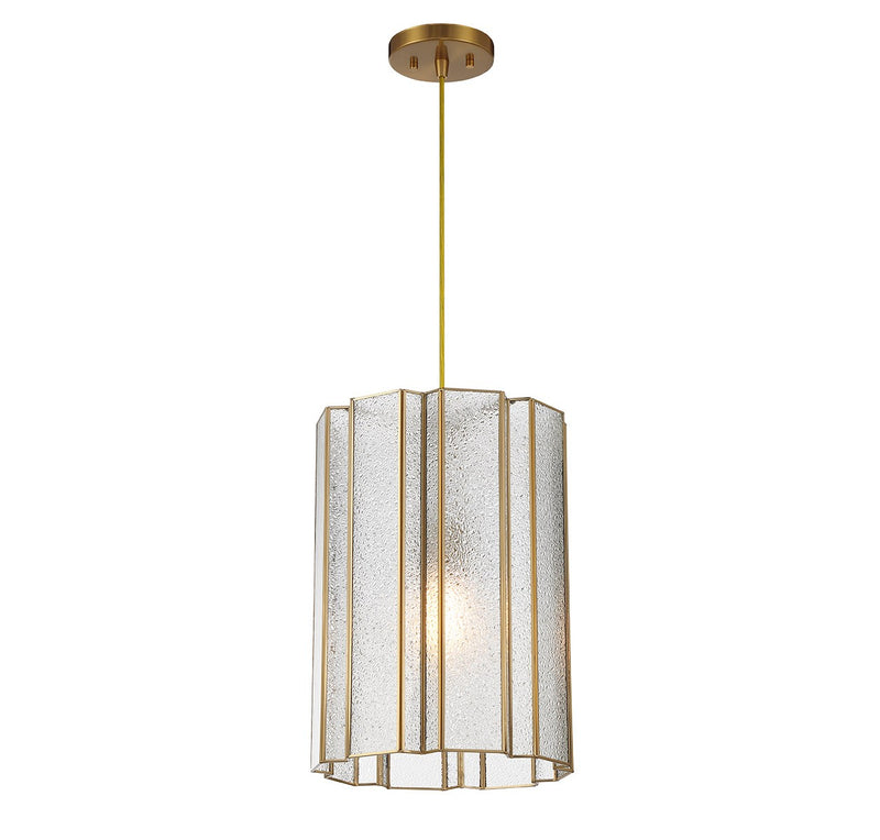Lighting One E V6-L7-4026-1-322 One Light Pendant, Warm Brass