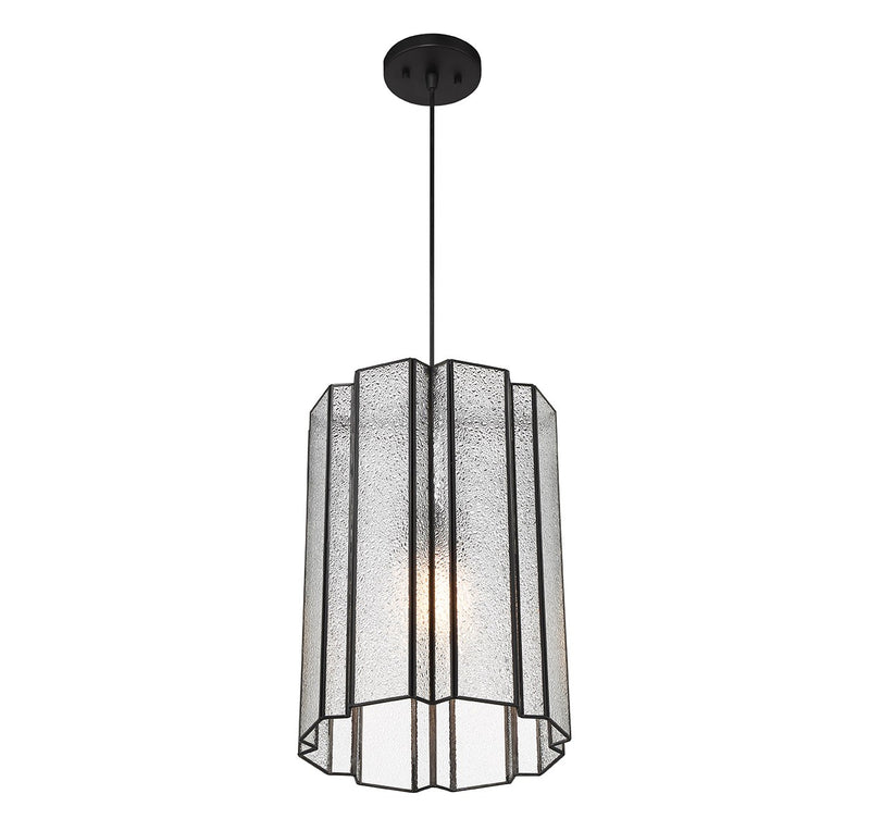 Lighting One E V6-L7-4026-1-89 One Light Pendant, Matte Black