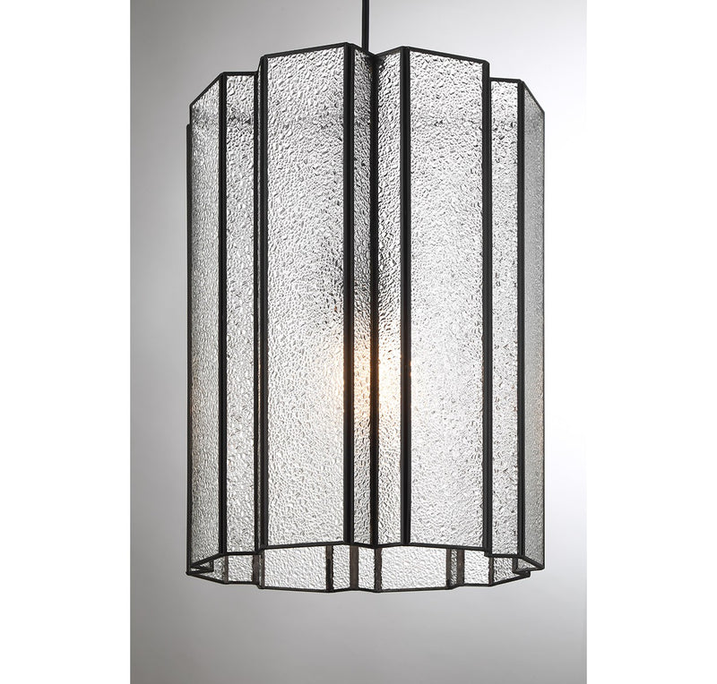 Lighting One E V6-L7-4026-1-89 One Light Pendant, Matte Black
