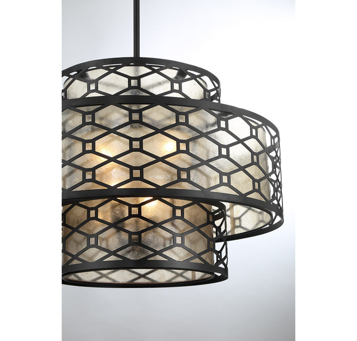 Lighting One E V6-L7-6103-4-89 Four Light Pendant, Matte Black
