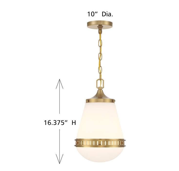 Lighting One E V6-L7-7950-1-322 One Light Pendant, Warm Brass