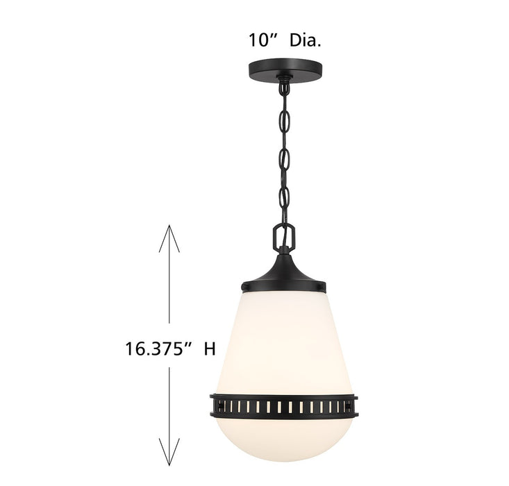 Lighting One E V6-L7-7950-1-89 One Light Pendant, Matte Black