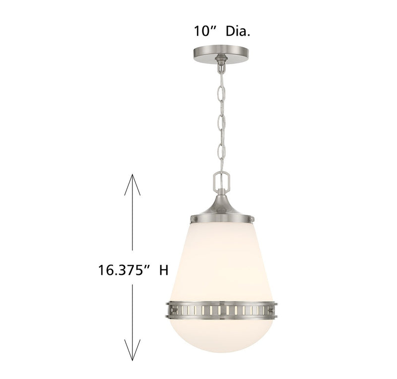 Lighting One E V6-L7-7950-1-SN One Light Pendant, Satin Nickel