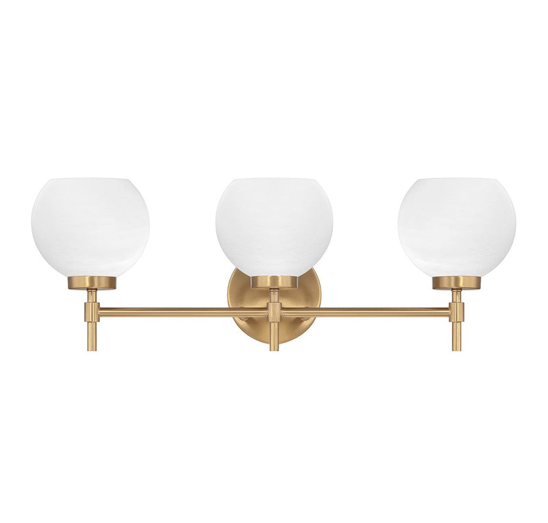 Lighting One E V6-L8-9621-3-322 Three Light Bathroom Vanity, Warm Brass