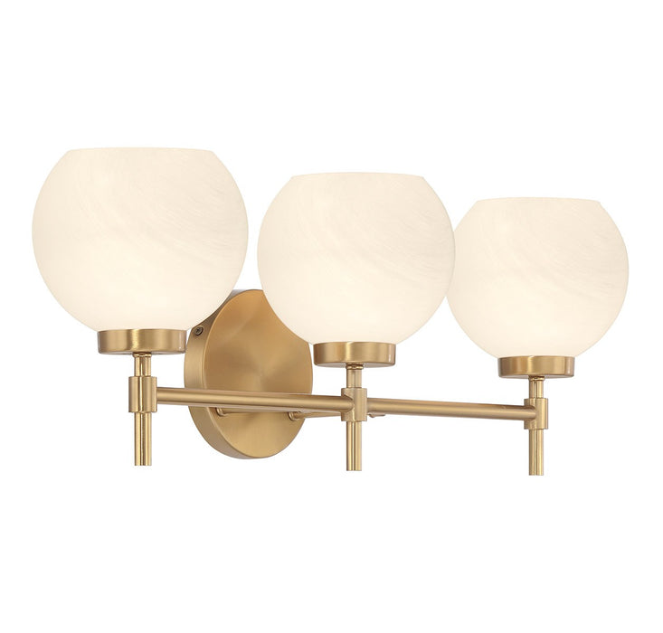 Lighting One E V6-L8-9621-3-322 Three Light Bathroom Vanity, Warm Brass